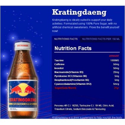 KRATINGDAENG MINUMAN ENERGI BOTOL KACA 1 DUS = 50 PCS [SWEETSPACE]