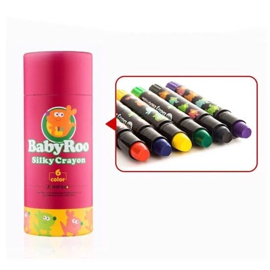 

[COD AKTIF] ORIGINAL Joan Miro Babyroo Silky Crayon 6 Colors Face Painting Krayon