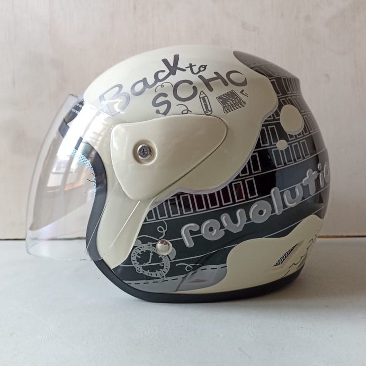 Helm Half Face Model Helm Gm Original Motif REVOLUTION