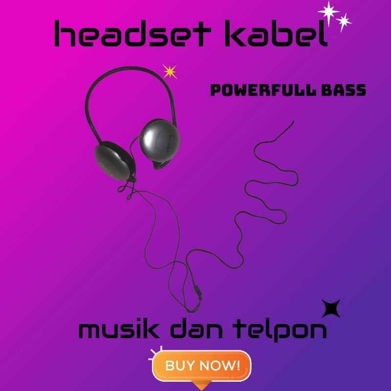 Headset Power Full Bass Telpon dan Musik