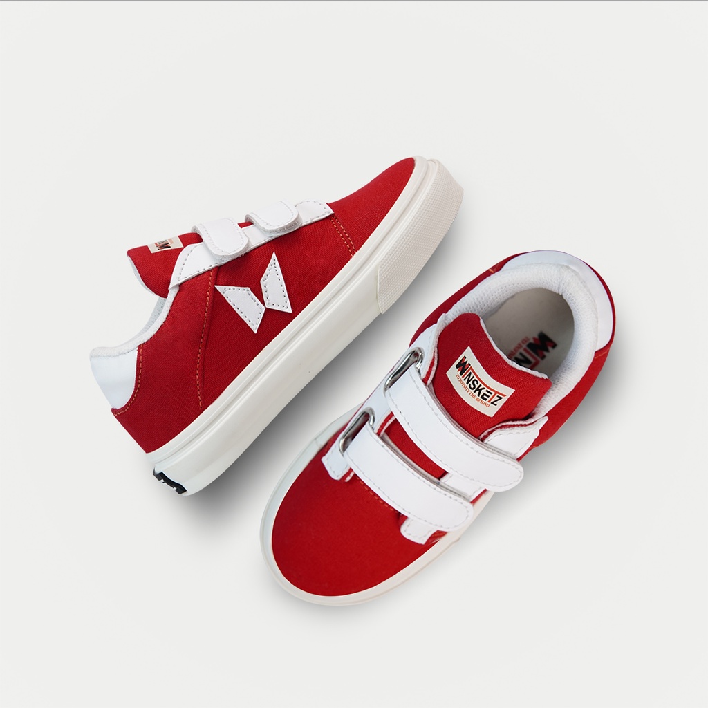 WINSKETZ - Skate Red Off White | Sepatu Sneaker Anak Perempuan | Sepatu Sneaker Anak Laki Laki | Sepatu Anak Anak | Sepatu Anak Original