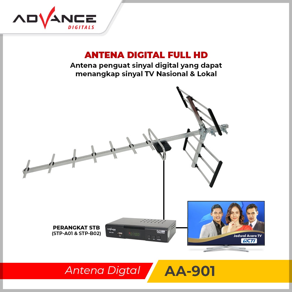 Advance  Antena AA-901 TV Digital/Analog Outdoor Full HD /1080 Garansi 1 tahun