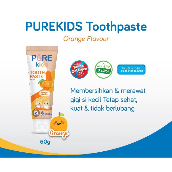 Pure Baby Kids Toothpaste Pasta Gigi Anak - 50gr (Tersedia varian rasa)