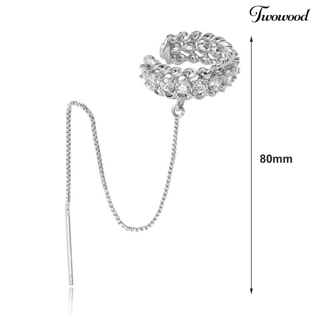 1 Pc Anting Klip Model Twist Cube Zirconia Gaya Retro Untuk Pesta Pernikahan