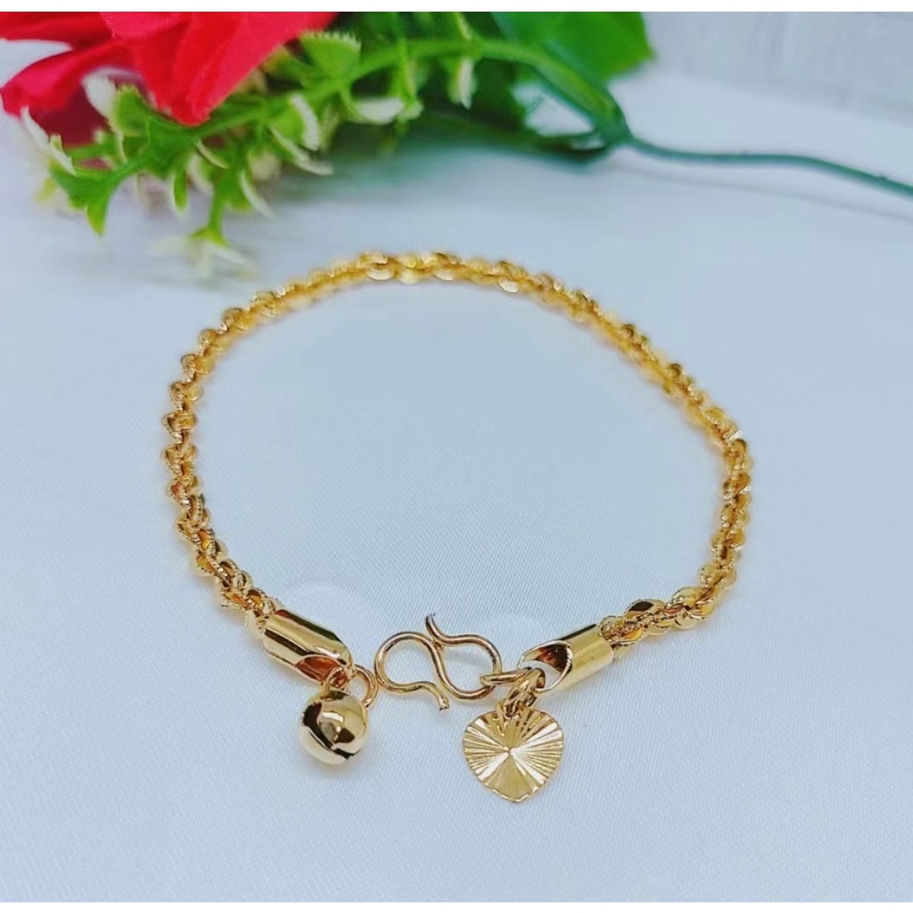 Gelang Xuping Biji Bola Lapis Emas 24K Perhiasan Wanita D006/007