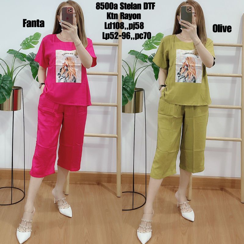 9500# SETELAN 7PER8 KATUN RAYON PRINT DTF GIRL