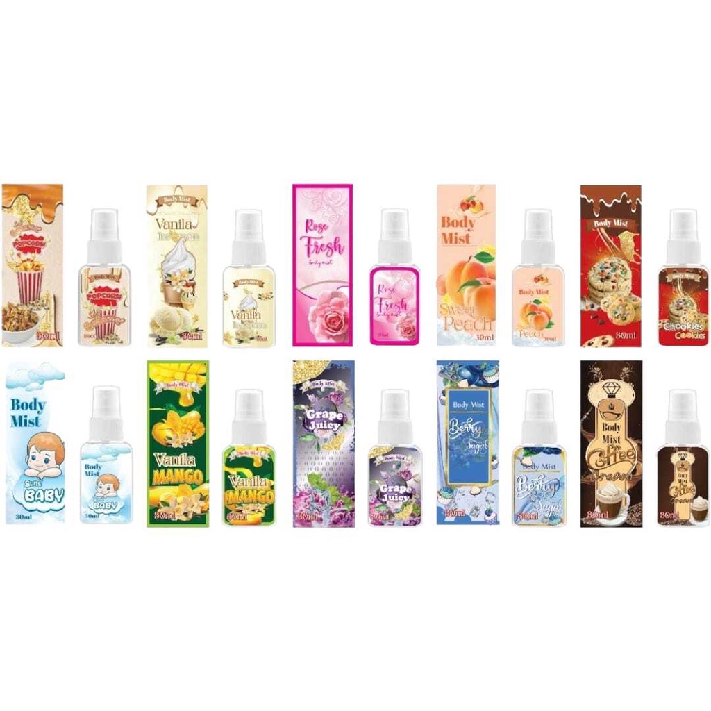 Kanzo - Paket Bundling Body Mist Premium 30ml Beli 6 Gratis 1 Varian Roll On