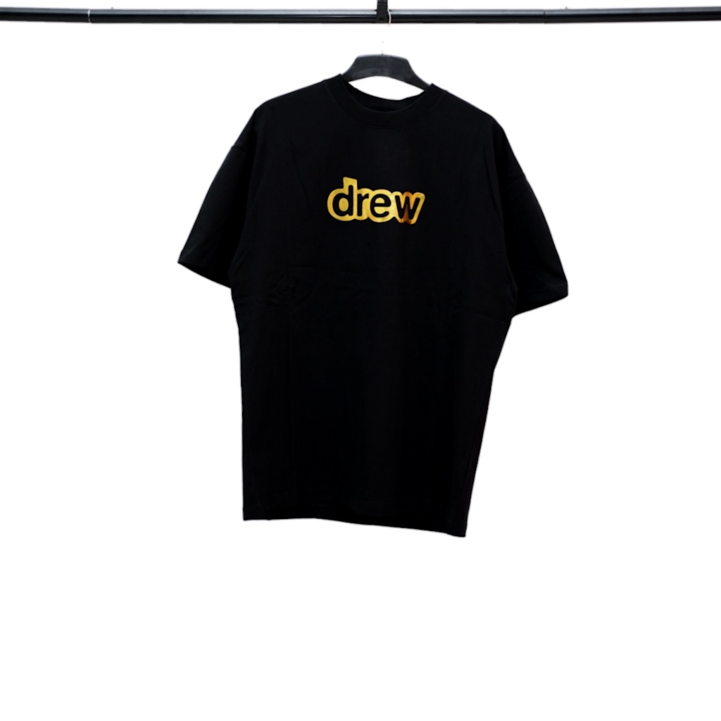 DREW Black Gold Basic Font Tshirt Authentic / Kaos Branded Drew Original