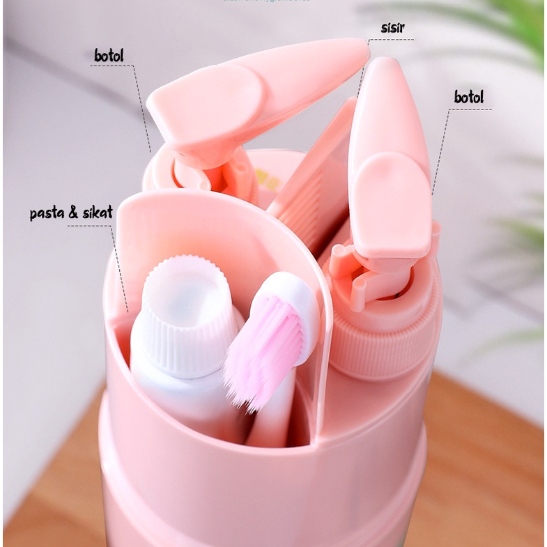 Travel Kit 8in1 Perlengkapan Travel Organizer Toiletries Bag Alat Alat Mandi