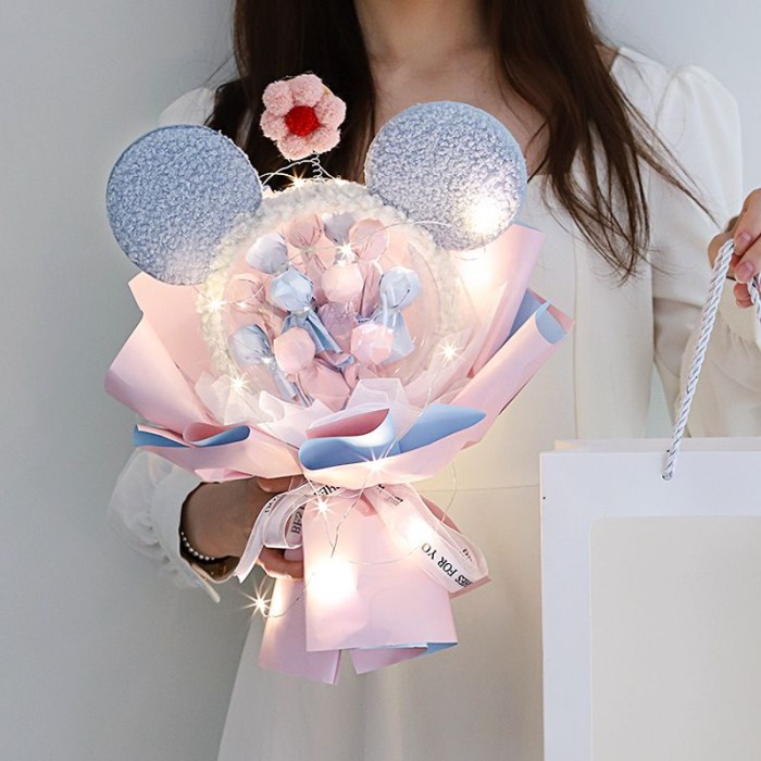 

(COD) Lolipop Bucket Gift / Flowers Bucket Hampers Gift kado Birthday wisuda - Lolipop Pink