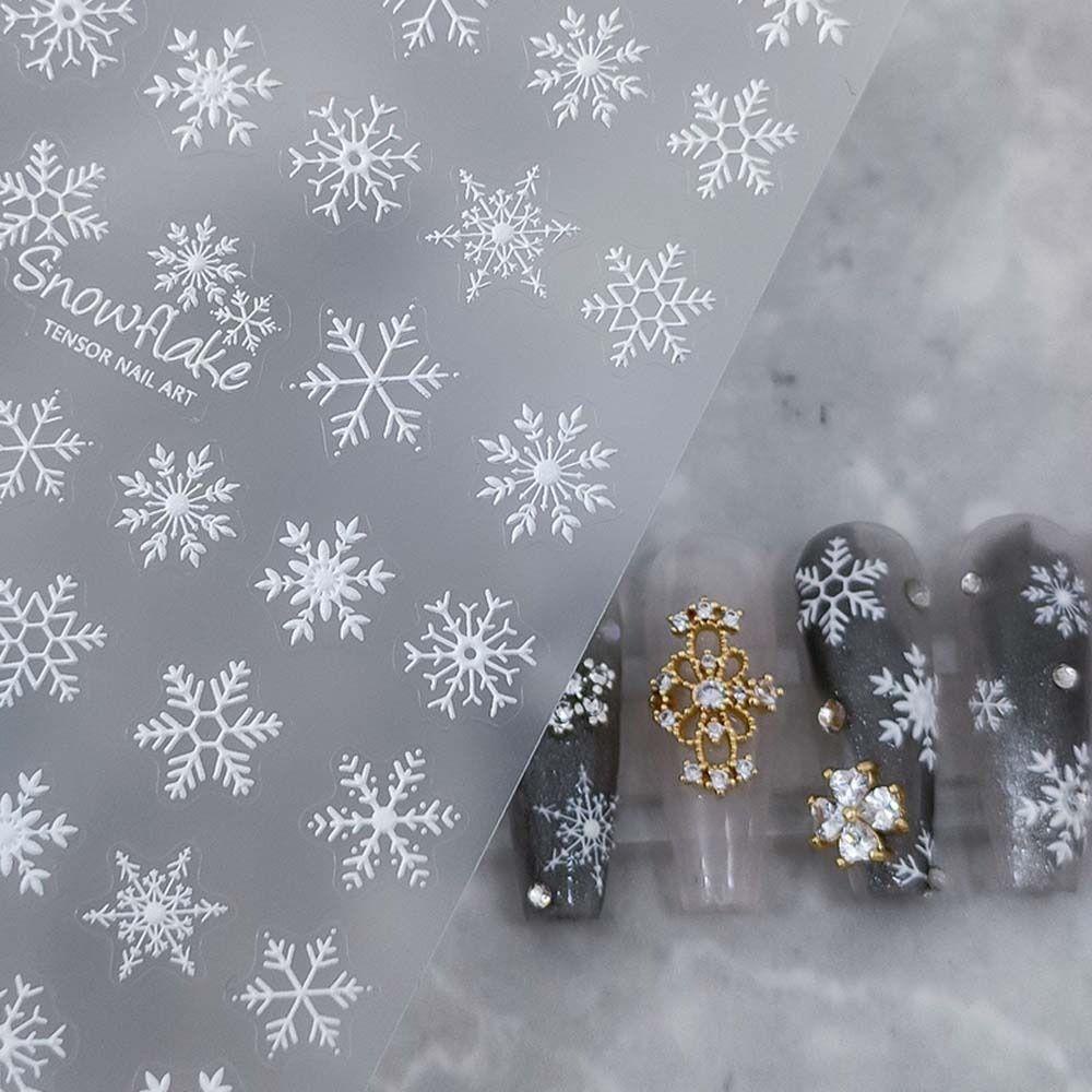 Mxbeauty Stiker Kuku Natal Perekat Diri Manikur Aksesoris Santa Claus Snowman Nail Art Dekorasi