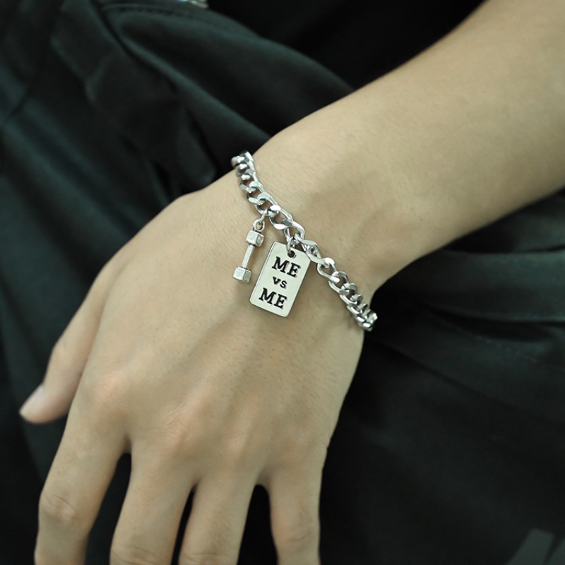 Roselife Gelang Tangan Rantai Silver Gaya Punk Retro Untuk Pria / Wanita / Pasangan