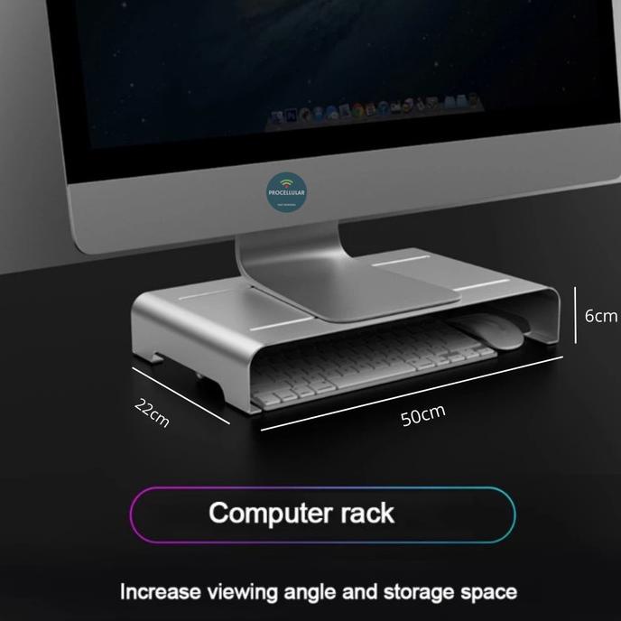 Stand Monitor Imac Pc Alas Dudukan Komputer Standing Rak Alumunium