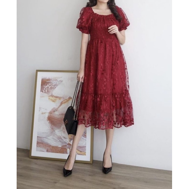Dress Kebaya Wanita Terbaru/Pakaian Cantik Pesta Wanita dan Remaja/Baju Seragam/Baju Natal/Baju Gere