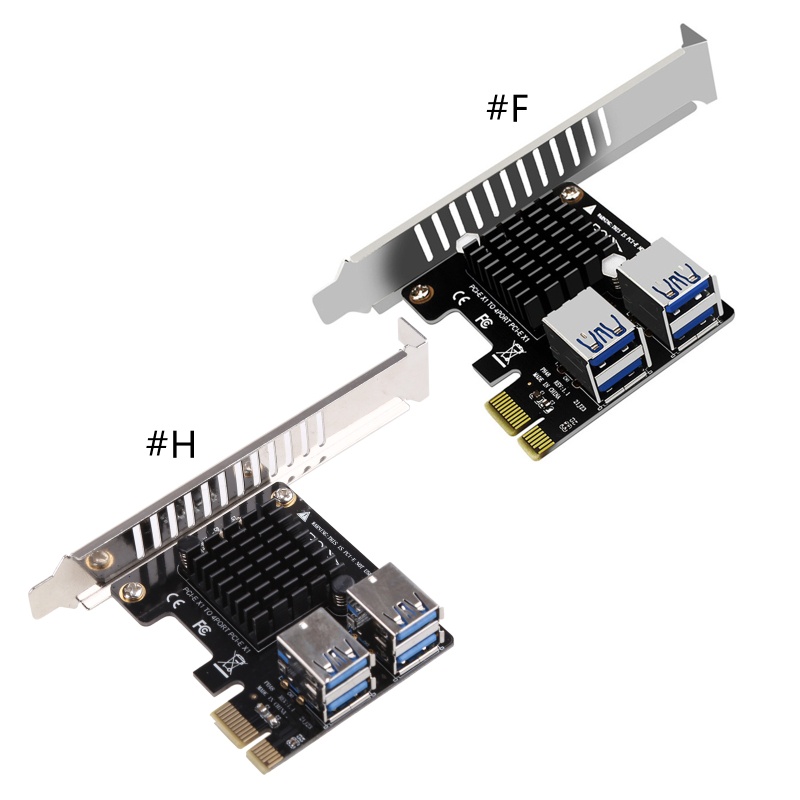 Btsg PCI-Express 1X 1sampai4 Kartu Naik Tambang PCI-E X1 4xport PCI-E+Setengah/Full Baffle