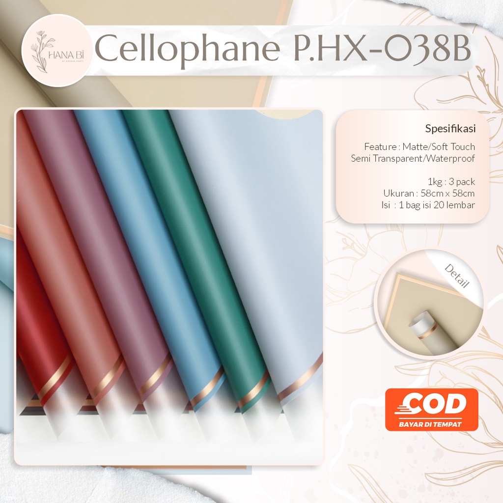 

20 Lembar Cellophane Flower Wrapping Paper Kertas Buket Bunga Korea Cellophane Wrapping Paper Paper Kado Party P.HX-038B