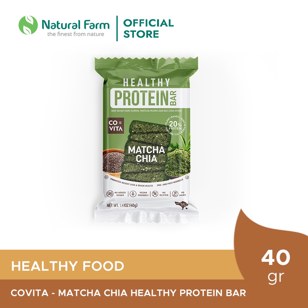 

Covita Matcha Chia Healthy Protein Bar - 40gr