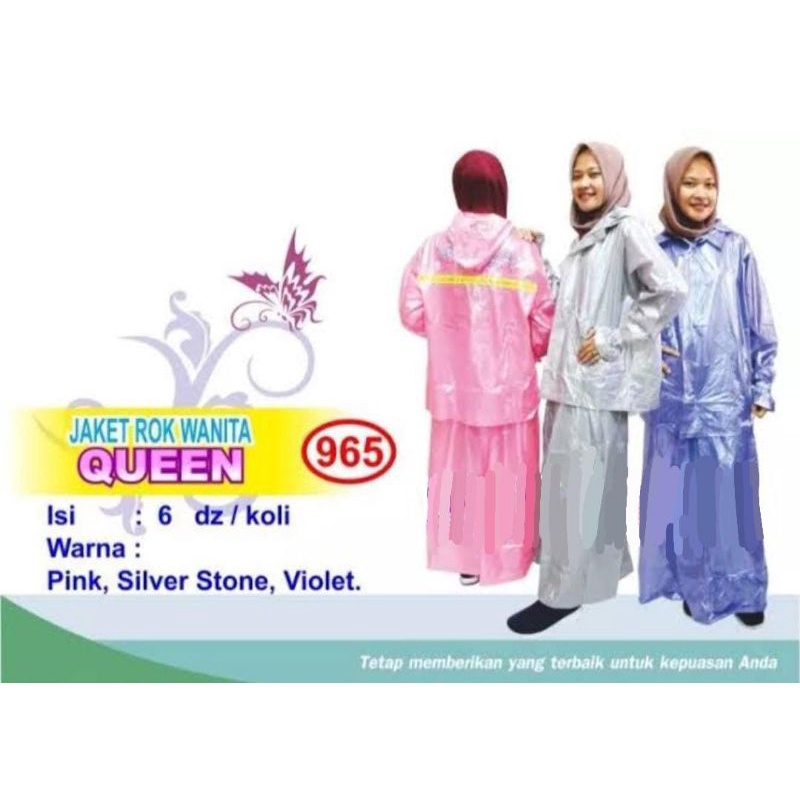 JAS HUJAN WANITA / JAS HUJAN ROK / JAS HUJAN ROK DOLPHIN BLUE