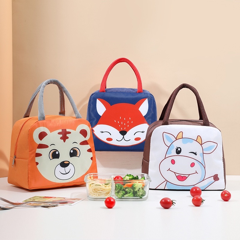 Tas Bekal Anak Bermotif Lucu Lunch Bag Aluminium Foil Tahan Panas Dingin