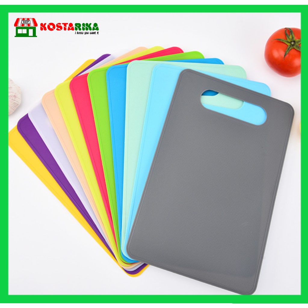 KOSTARIKA Talenan Dapur Plastik Non-Slip Warna Warni / Alas Pemotong Buah Sayuran Daging Roti Multifungsi