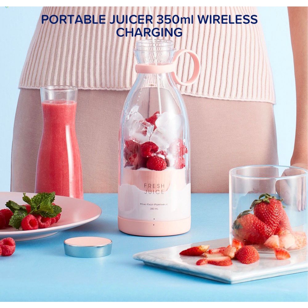 Blender Juicer Buah USB Rechargeable Tahan Air Kapasitas Besar Portable 350ml