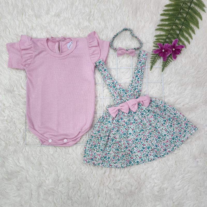 Baju bayi perempuan jumper+overall