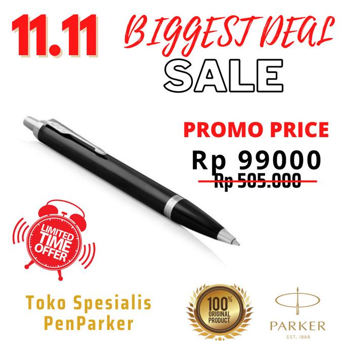 

TERLARIS Parker IM Black Chrome Retractable Ballpoint with Chrome Trim - "ORI" /ALAT TULIS AESTHETIC/ALAT TULIS SEKOLAH/ALAT TULIS SET/ALAT TULIS LENGKAP/ALAT TULIS ANAK/ALAT TULIS LUCU