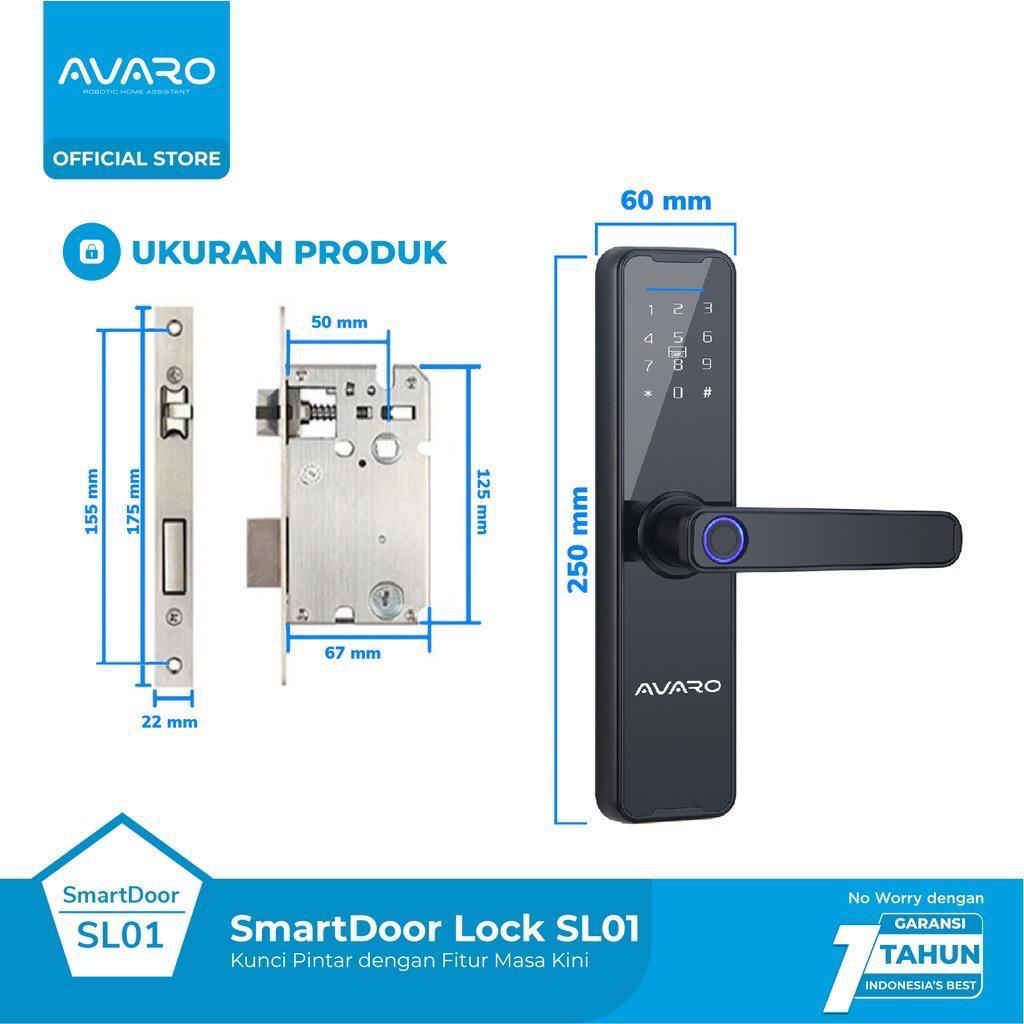 AVARO Smart Door Lock SL01 Handle RFID Fingerprint Waterproof Battery