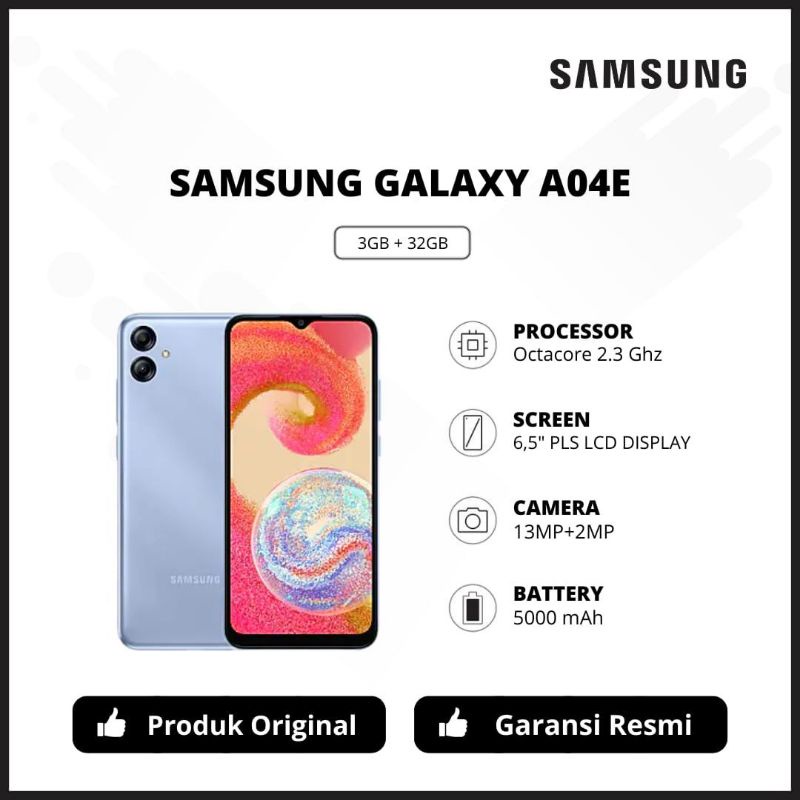 Samsung Galaxy A04e Smartphone (3/32GB) Garansi Resmi