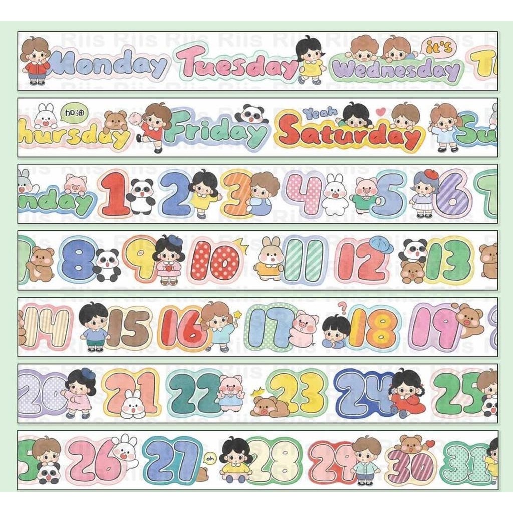 

Riis Riis Washi Sampler Colorful Date