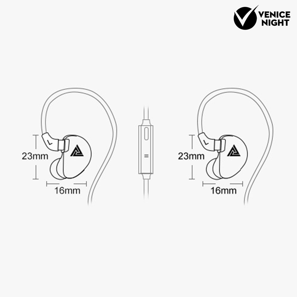 (VNEP) (Berkabel) QKZ VK5 Earbud High Fidelity Sensitif Kebisingan Membatalkan Ringan 3.5mm Stereo Olahraga In-ear Earbud Gaming untuk Menjalankan