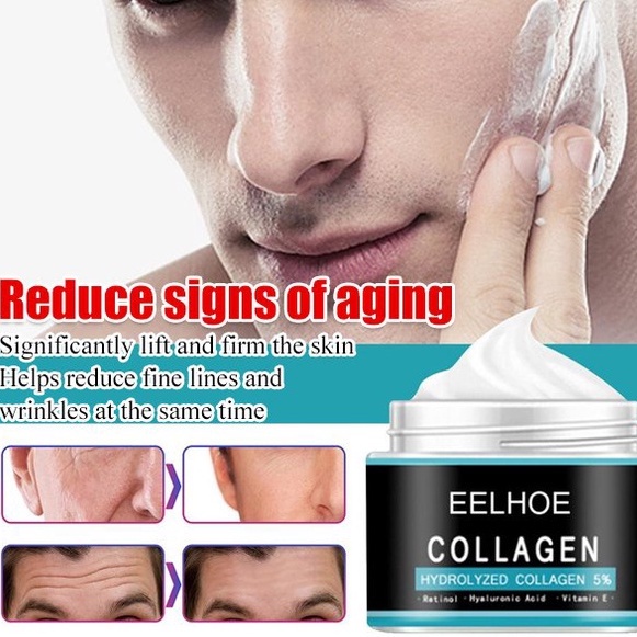 EELHOE Men's Collagen Cream 50gr Original Cream Wajah Pria  Penghilang  kantung mata dan kerutan Krim Pelembab Wajah