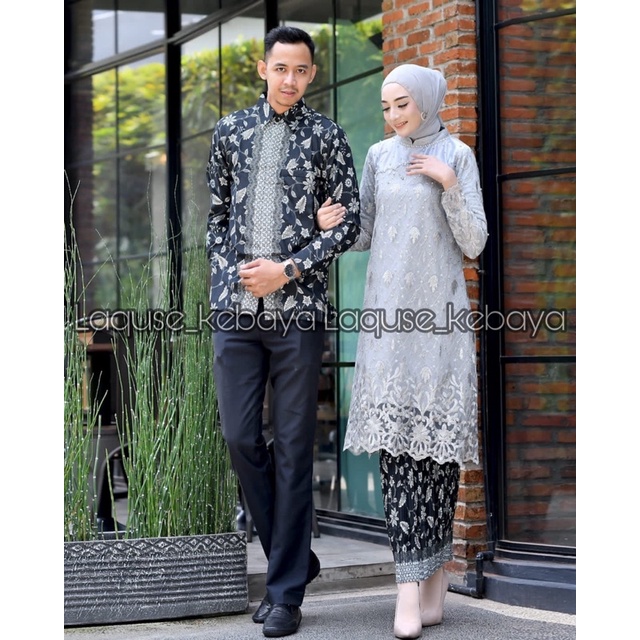 Setelan Kebaya Tunik Model Payet Batik Couple Modern Terbaru Outfit Pasangan Kondangan Wisuda By Laquse_kebayaa