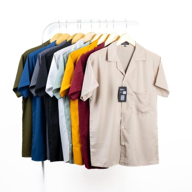 Ribsgold Shirt Man Amarine / Kemeja Amarine / Kemeja Kasual Polos Pria - Army, M