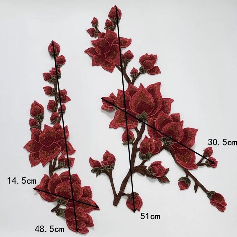 Aplikasi Lace Bunga Red Plum Blossom