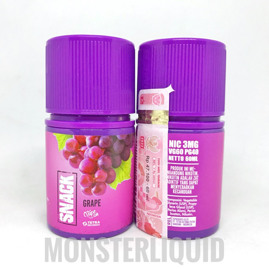 SNACK GRAPE FRUITY BY TETRA X VAPE ON 3MG 60ML