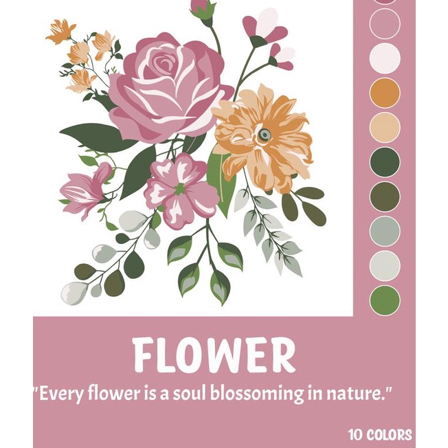 

ROSE - Paint By Number 10 Color [Flower Series] | Painting Kit