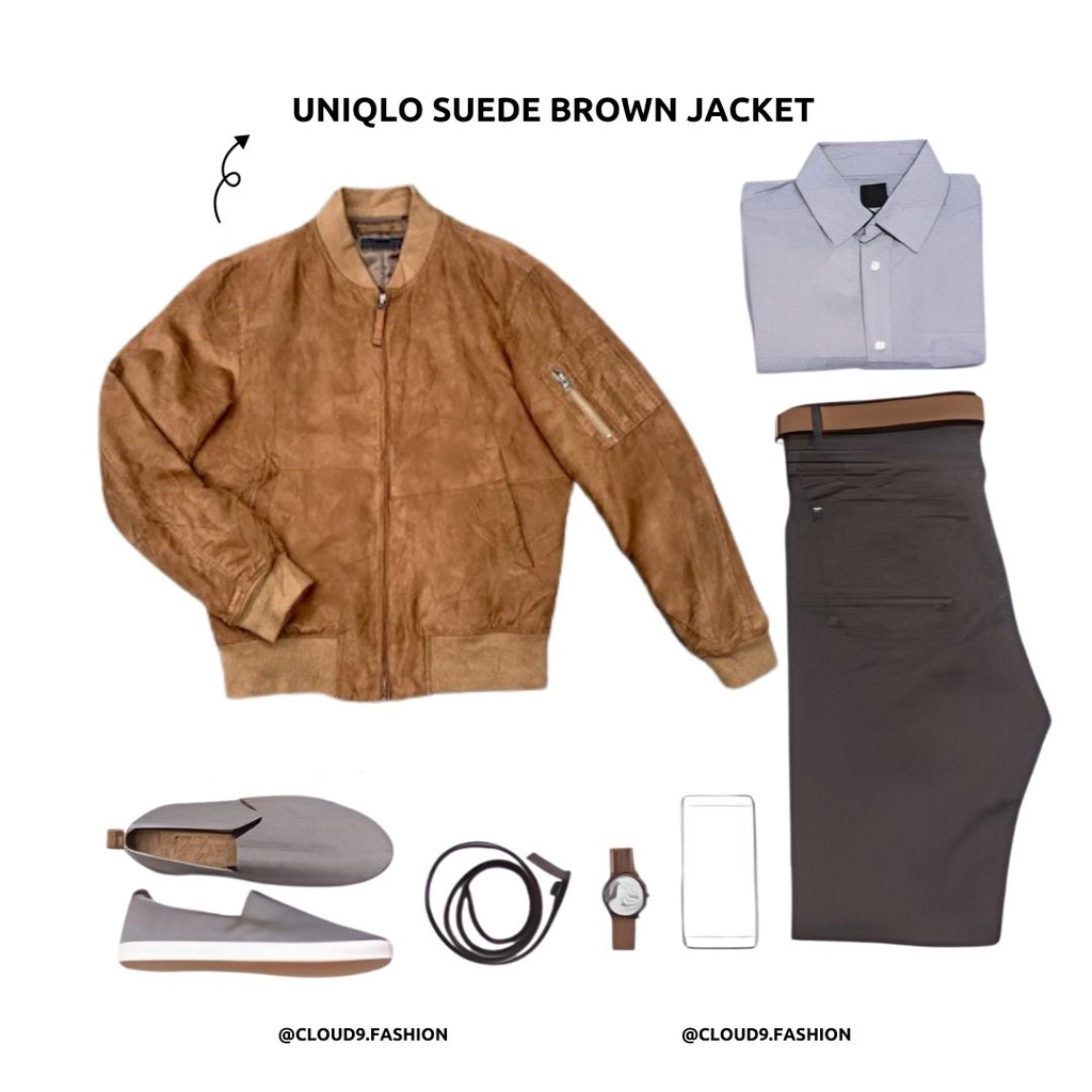 UNIQLO SUEDE BROWN JACKET