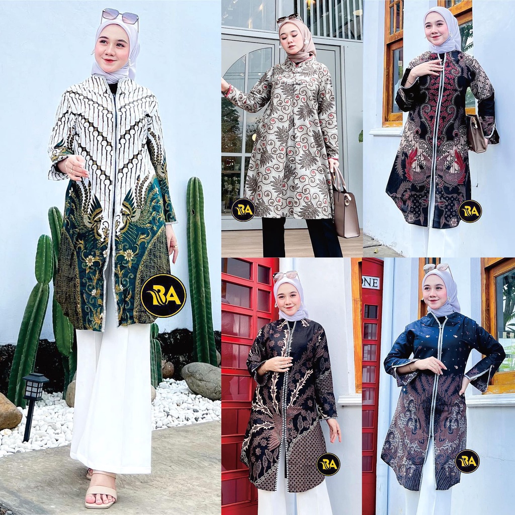 Baju Batik Wanita Modern Tunik Batik Kantor Baju Batik Wanita Atasan Batik Kerja Wanita Lengan Panjang Seragam Batik M L XL XXL