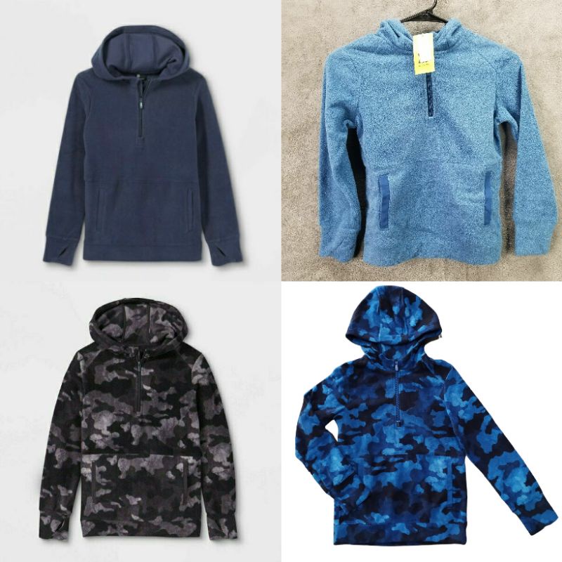 Jaket Hoodie anak bulu zipper by All In Motion