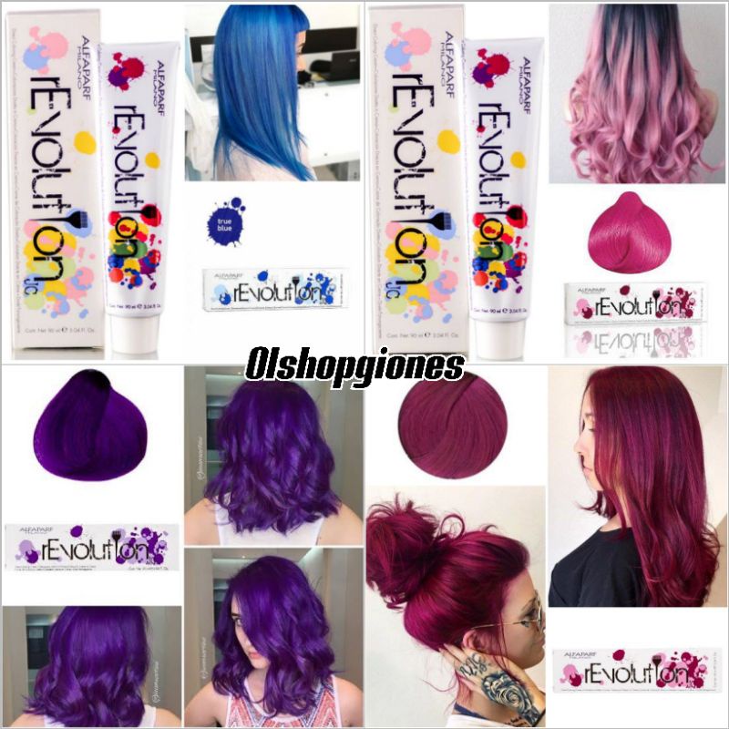 Alfaparf Milano Evolusion cat rambut Revolution hair Manicure  True Blue purple Green 90ml ITALY
