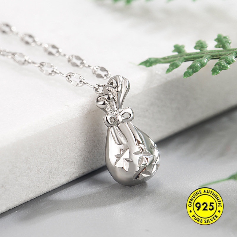 Kalung Rantai Liontin Tas Keberuntungan Vintage Untuk Wanita U1374