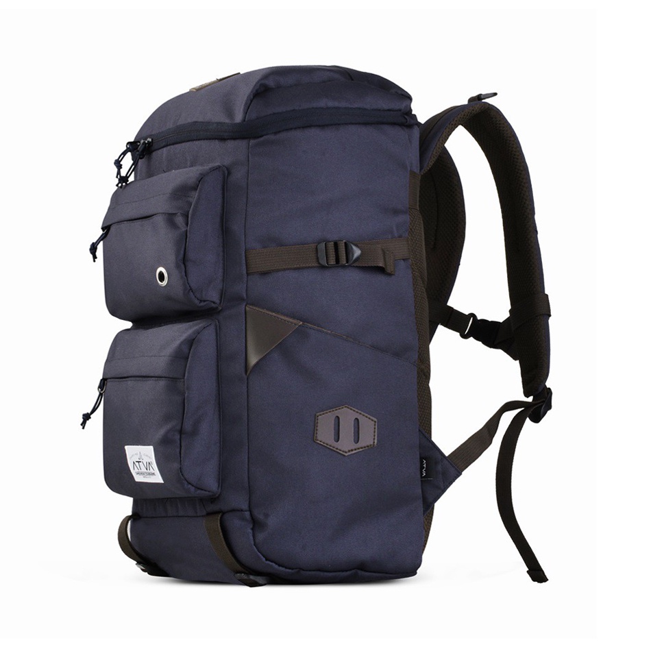 SOLANO NAVY ORIGINAL x ATVA Tas Ransel Casual Biru Dongker Pria Daily Backpack Kuliah Kampus Kerja Kantor Sekolah SMA SMK Remaja Dewasa Tas Punggung Laptop Ukuran Besar 14 Inch Bagpack Distro Tas Traveling Premium Outdoor Travel Bag Keren Terbaru Kekinian