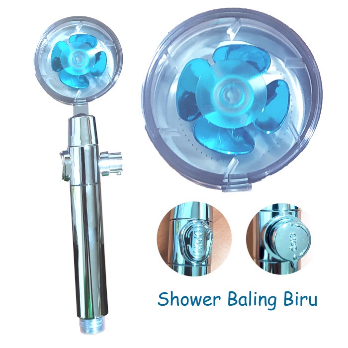 (SerbaSerbi )Kepala Shower On Of Kipas Turbo Fan Shower Head Shower Baling 360 Drajat Satu set