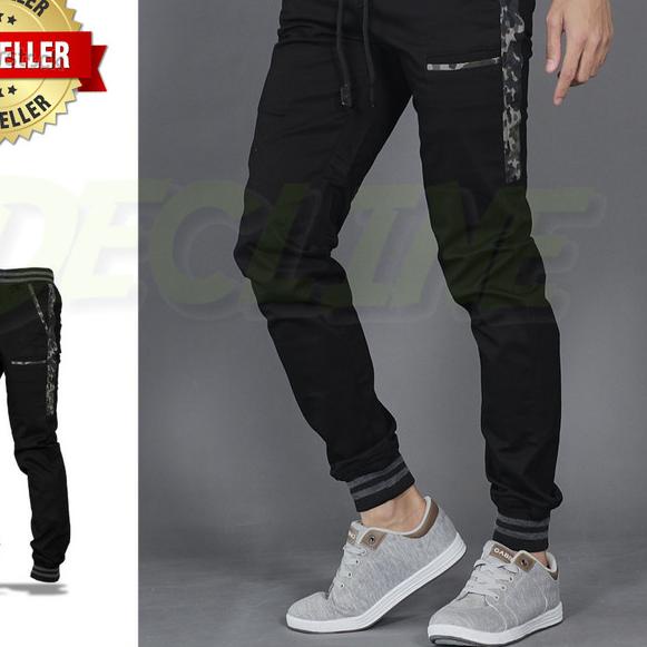 Celana joger pria | joger camo green| joger list army | jogger | urban - Hijau Army, M