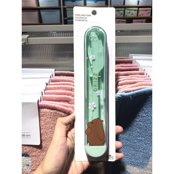 Miniso Alat Makan Set Pisau Garpu  We Bare Bears Cutlery Set Knife And Fork