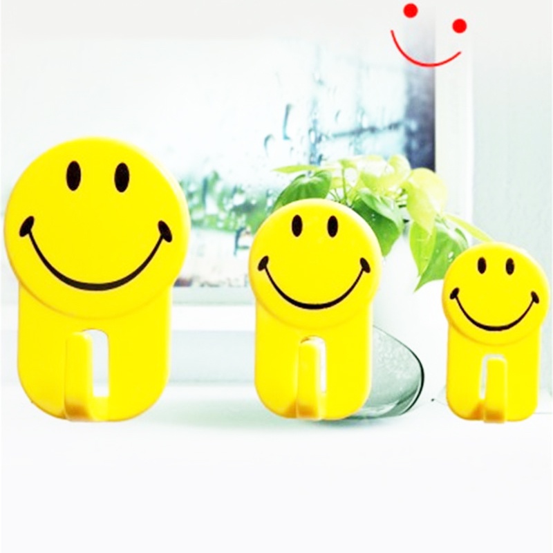 IKILOSHOP Motif Smile Sticky Hook Kartun Gantungan Tempel Dinding Karakter