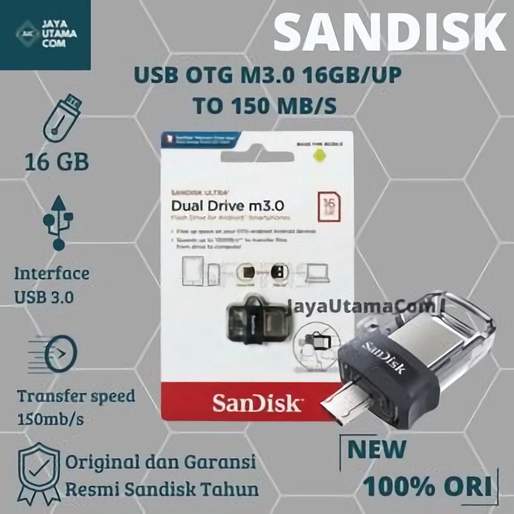 FLASH DISK SANDISK USB OTG M3.0 16GB/UP TO 130 MB/S