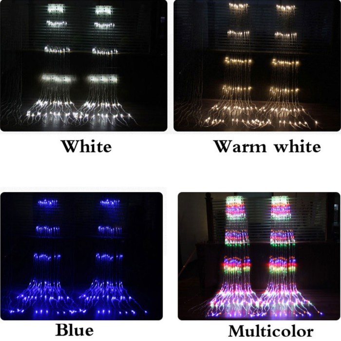 T0P LAMPU HIAS LED TIRAI AIR TERJUN DEKORASI CAFE RUMAH NATAL NICE
