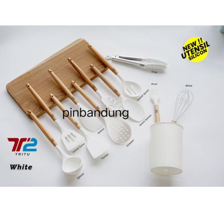 Stok Terbaru READY SUTIL PREMIUM/ Silicon set utensils 12pcs TRITU/ Sutil set utensil TRITU/Sutil Tr